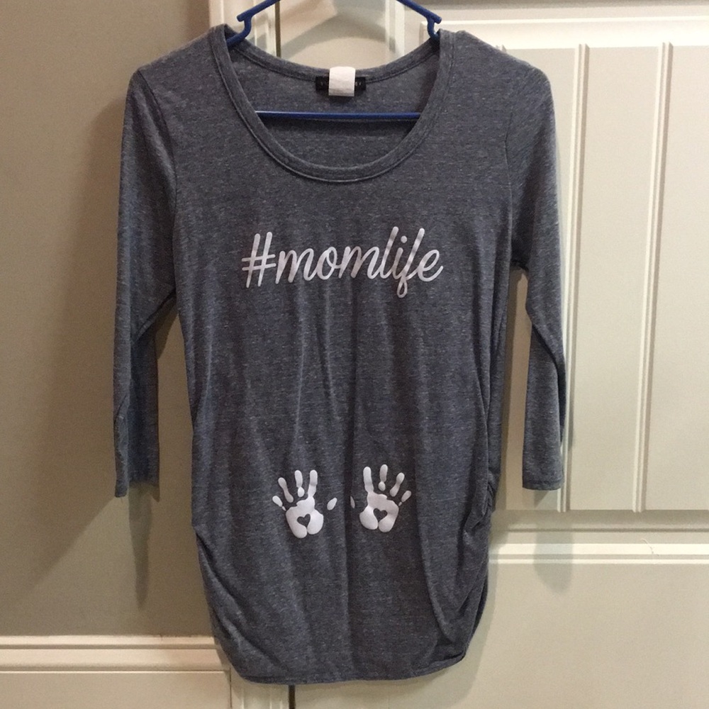 Maternity “#momlife” 3/4 Sleeve Shirt